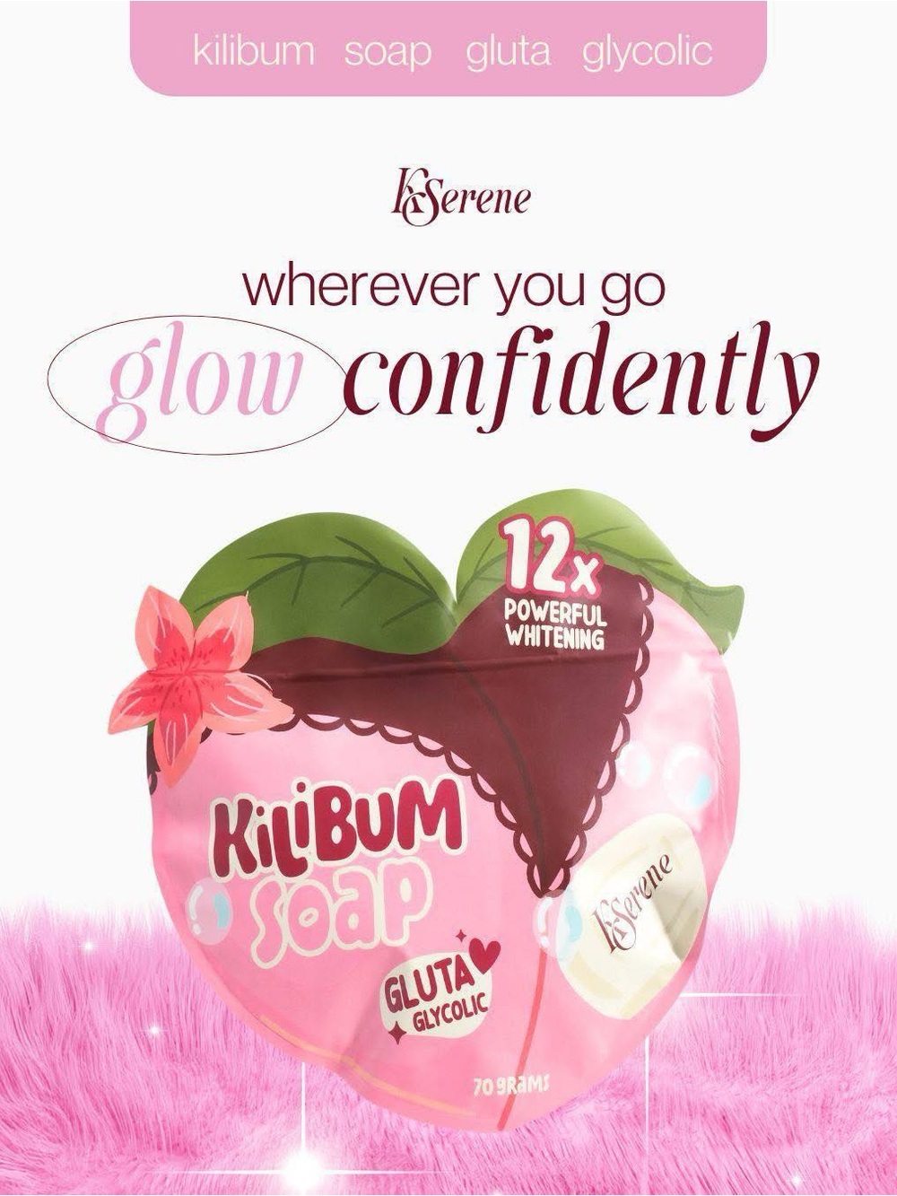Kilibum Pink Gluta Glycolic Soap - Women Skincare Cleanser